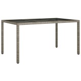 Cumpara ieftin Masa de gradina, gri, 150x90x75 cm, sticla securizata/poliratan
