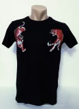 Tricou barbați negru cu imprimeu - L