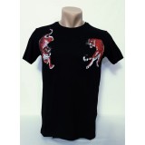 Tricou barbați negru cu imprimeu - L