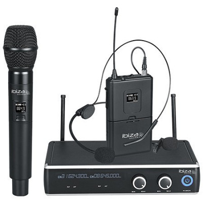 SET 2 MICROFOANE MANA SI CASCA WIRELESS UHF 863.9 / 864.9MHZ foto