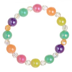 Brățară Elastică, Pink Lollipop, Mărgele Multicolor, Pentru Copii