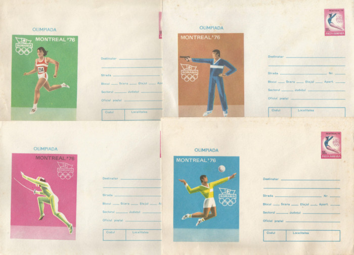 *Romania, Olimpiada Montreal &#039;76, 4 intreguri postale, necirc., 1976