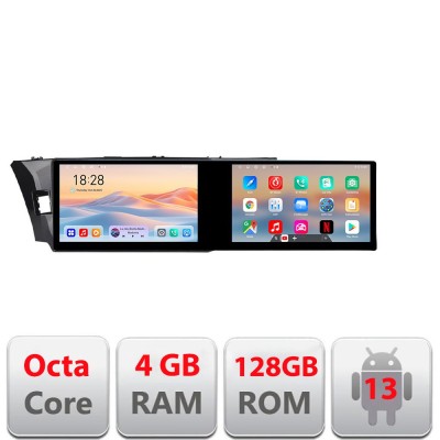 Navigatie Toyota Corolla 2013-2017 Kit-470 Edotec 2 ecrane 8 core 4+128 21.6 inch Incell android Wifi 5Ghz gps internet CarStore Technology foto