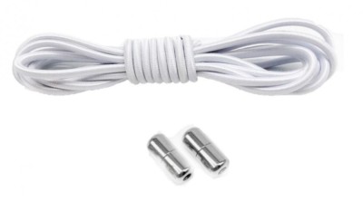 Alb - Sireturi elastice inteligente, functie NO TOUCH, Capsula Metalica, 3MM, MODERATE, SIRETILA foto