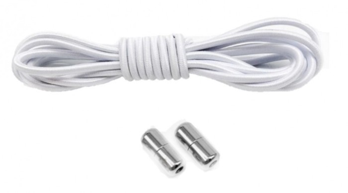 Alb - Sireturi elastice inteligente, functie NO TOUCH, Capsula Metalica, 3MM, MODERATE, SIRETILA