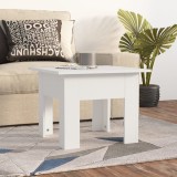 Masuta cafea vidaXL, alb, 55x55x42 cm, lemn prelucrat. Masa living moderna, alba, dimensiuni 55 cm