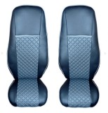 2 x Huse Scaune pentru Volvo FH EURO 5 2006-2015 Camioane Negru Gri Piele LHD RHD
