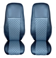 2 x Huse Scaune pentru Volvo FH EURO 5 2006-2015 Camioane Negru Gri Piele LHD RHD