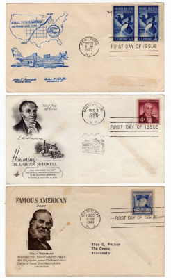 FDC USA LOT 3 BUC MEDICINA POET INDUSTRIE foto