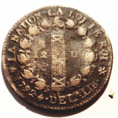 Franta 12 Deniers 1792 BB/ Strasbourg Ludovic XVI