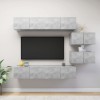 Gossi set de dulapuri tv, 6 piese, gri beton, lemn prelucrat
