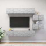 Cumpara ieftin Set de dulapuri TV, 6 piese, gri beton, lemn prelucrat