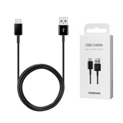 Cablu de Date USB-A to Type-C 2A, 480Mbps, 1.5m Samsung (EP-DG930IBEGWW) Negru (Blister Packing) foto