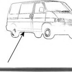 Prag VW Transporter (T4) Caravelle Multivan 07.1990-03.2003 Dreapta sub usa culisanta, metal (pentru modelul scurt si lung), prag din metal Kft Auto