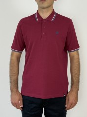 U.S. Grand POLO Tricou polo barbati cu logo brodat si detalii contrastante, Regular fit, Visiniu, M