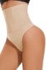 Chiloti modelatori tanga tip burtiera Chloe - Talie &icirc;naltă - Bej - Beige, 2XL, Linovit