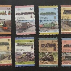 GRENADINES OF ST. VINCENT, LOCOMOTIVE - SERIE COMPLETĂ MNH