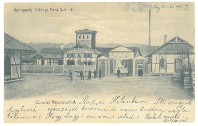 5002 - MARAMURES, Salt Mine, salinity, Romania - old postcard - used - 1905 foto