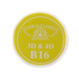 Gel UV 4D plastilina, gel plastart, Global Fashion, B16, 7g, culoare galben
