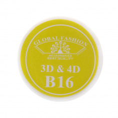 Gel UV 4D plastilina, gel plastart, Global Fashion, B16, 7g, culoare galben