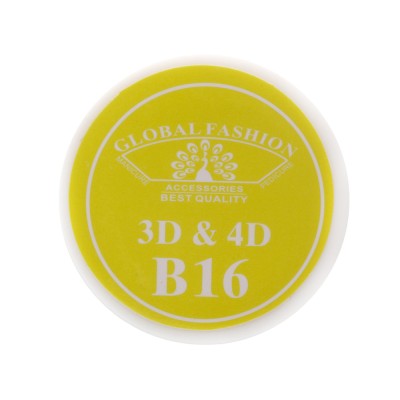 Gel UV 4D plastilina, gel plastart, Global Fashion, B16, 7g, culoare galben foto
