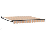 vidaXL Copertină retractabilă manuală Portocaliu, Gri și Albastru 3419066