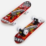Skateboard cu design graffiti, 43x12,5 cm, Rosu, CMCLASS