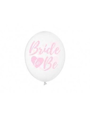 Set 10 Baloane Latex Transparente BRIDE TO BE Roz foto