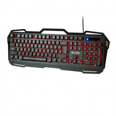 Tastatura USB cu iluminare LED, Blow Adrenaline Cold Steel 10298, 104 taste, lungime cablu 150cm, neagra