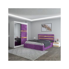 Dormitor Clio Mov Cu Dulap Tapitat 160x200cm