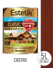 Lazura lemn Estetik Clasic 5L, castan, protectie UV