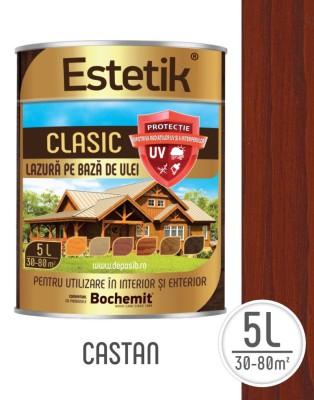 Lazura lemn Estetik Clasic 5L, castan, protectie UV foto