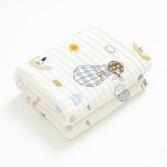 Prosop muselină/bumbac REDQUIT&reg;, alb cu baloane, 70&times;90 cm &ndash; pentru bebeluși și copii