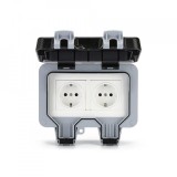 Priza Exterior Aplicata IP66 Schuko Impermeabila 16A - Baie, Bucatarie, Gradina - Protectie Praf