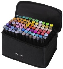 Set 80 markere duble cu varf ascutit, multicolor foto