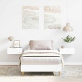 VidaXL Cadru de pat fără saltea, alb, 75x190 cm, lemn prelucrat