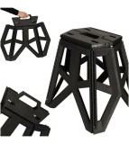 Scaun pliabil de camping din plastic, negru, 33 x 42 x 40 cm