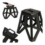 Scaun pliabil de camping din plastic, negru, 33 x 42 x 40 cm