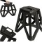 Scaun pliabil de camping din plastic, negru, 33 x 42 x 40 cm