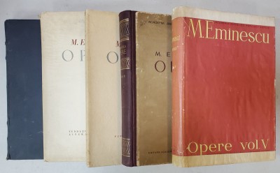 MIHAI EMINESCU - OPERE COMPLETE , EDITIA PERPESSICIUS , VOLUMELE I - V , 1939 - 1958 foto