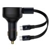 Incarcator Auto Fast Charging, 33W + Cablu 2x Type-C, 75cm - Baseus Enjoyment (C00035500111-00) - Black