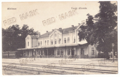 1246 - VINTUL de JOS, Alba Railway Station, Romania - old postcard - used - 1916 foto