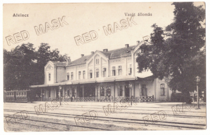 1246 - VINTUL de JOS, Alba Railway Station, Romania - old postcard - used - 1916