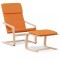 Scaun de relaxare cu taburet, galben inchis, material textil