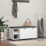 vidaXL Bancă pentru hol cu pernă Simplu Alb 100 x 38 x 46 cm 891512