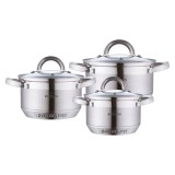 Set oale inox Bohmann, 6 piese, baza tripla, capace sticla