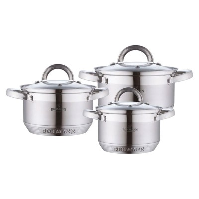 Set oale inox Bohmann, 6 piese, baza tripla, capace sticla foto