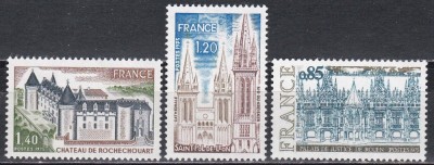 Franta 1975 - Obiective turistice, 3 Serii, MNH foto