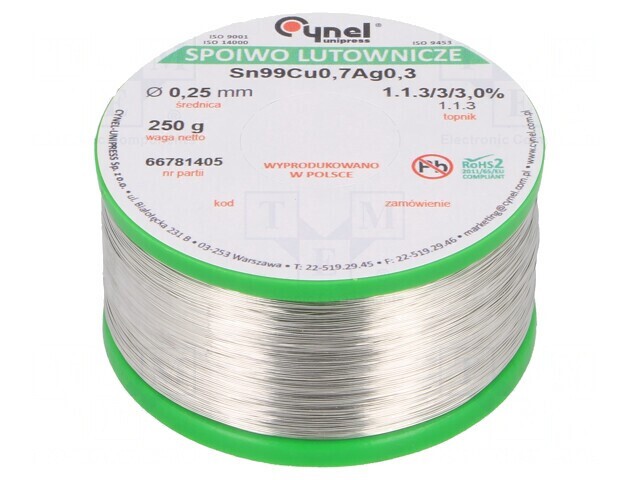 S&acirc;rmă de Lipit Fără Plumb 250g 250um Bobină