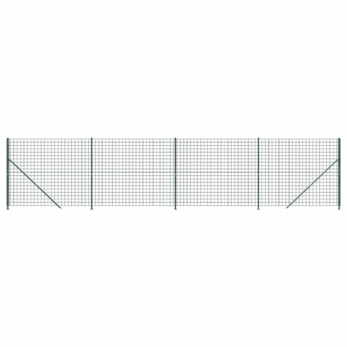 Gard plasa de sarma cu bordura, verde, 1,4x10 m